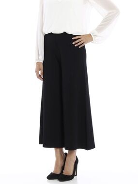 Theory Black Wide-Leg Cropped Trousers